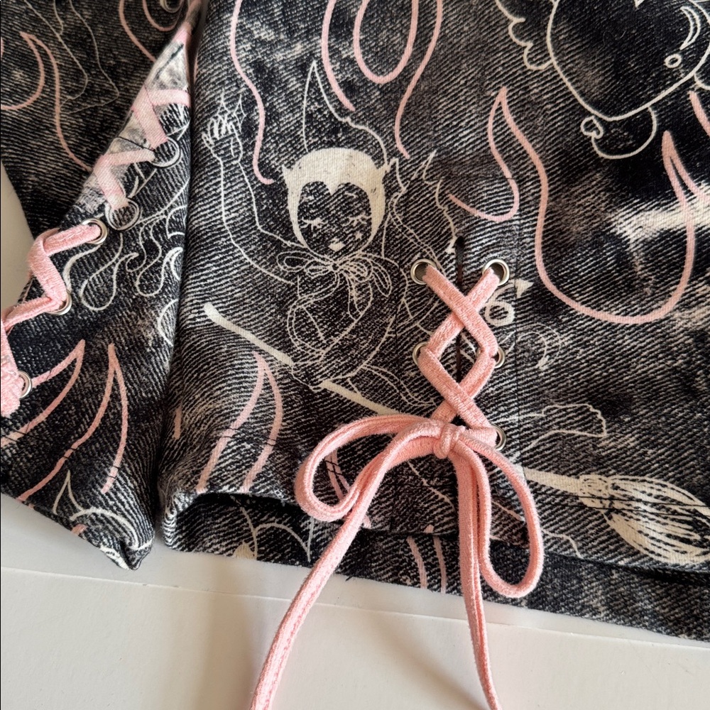 Desegual Maria Escote Y2K Punk Bow Detail Kawaia Mini Slim Dress size S - Picture 9 of 10